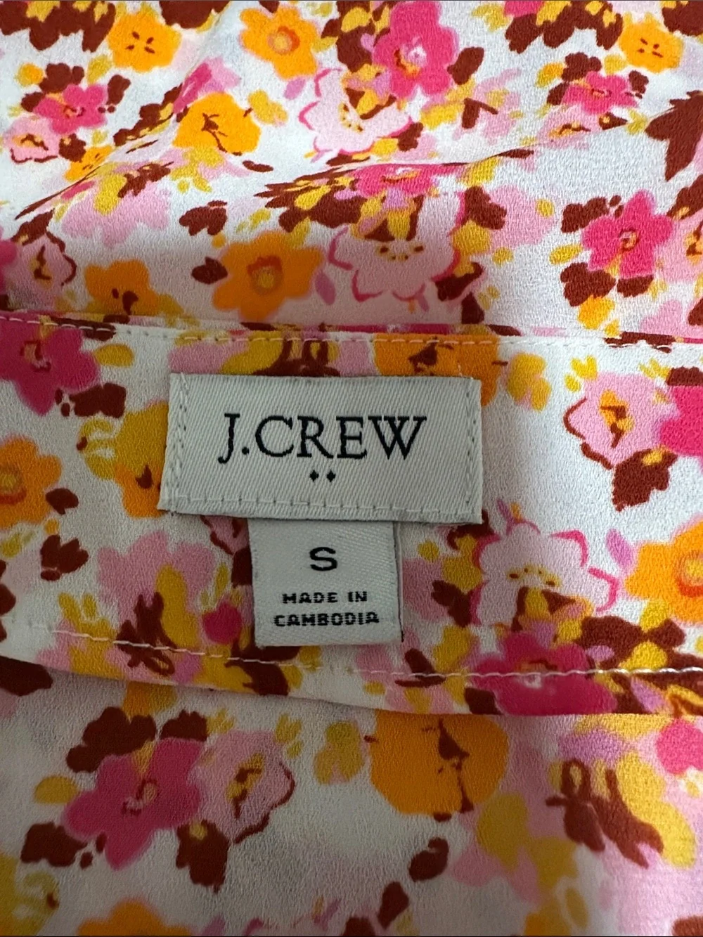 J. Crew Pink Floral V-Neck Long Sleeve Blouse Small | Ax